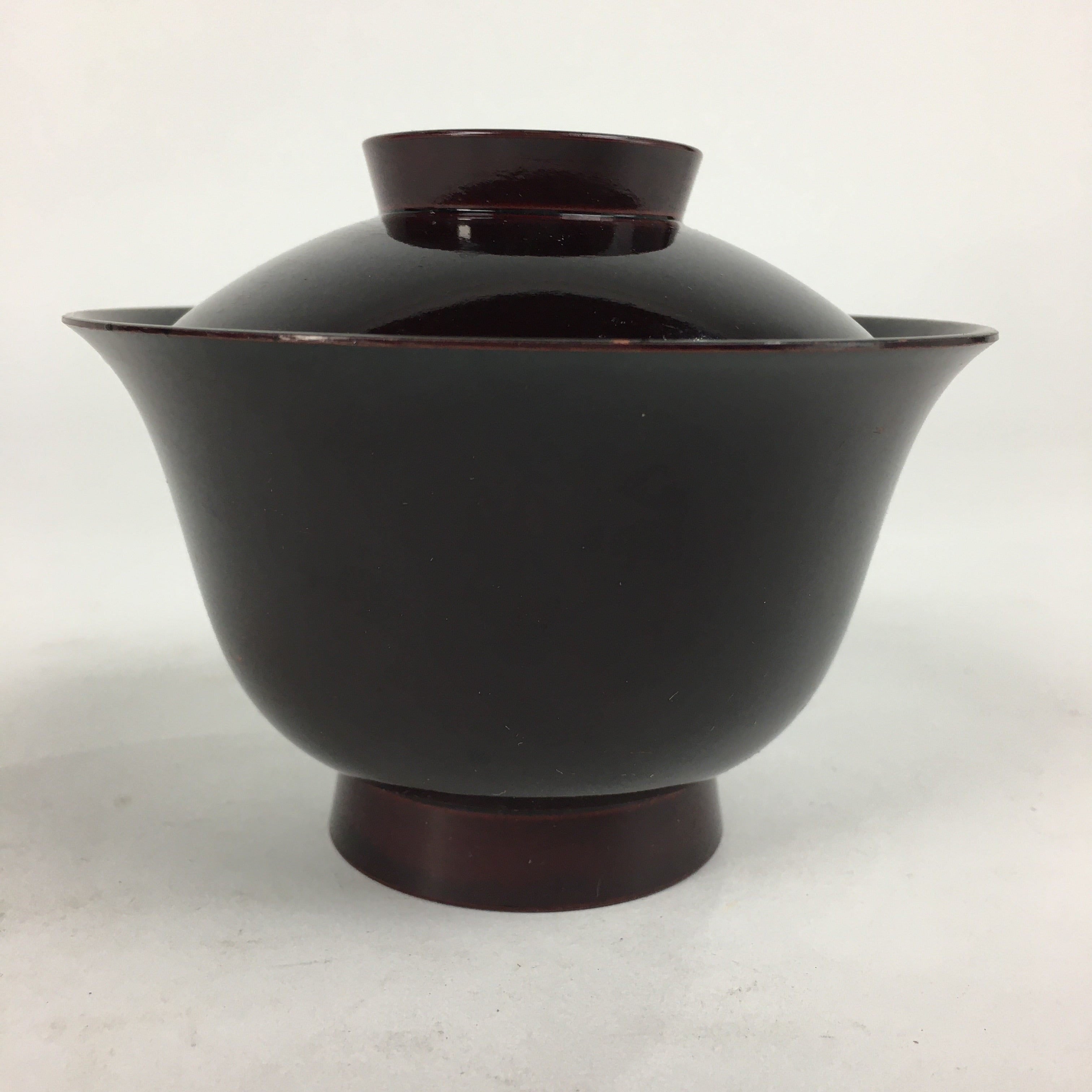 Japanese Lacquerware Lidded Bowl Vtg Echizen-Nuri Owan Soup Bowl UR630
