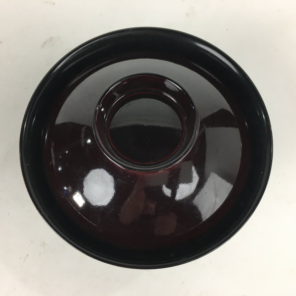 Japanese Lacquerware Lidded Bowl Vtg Echizen-Nuri Owan Soup Bowl UR630
