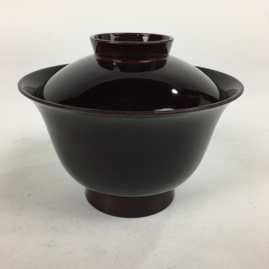 Japanese Lacquerware Lidded Bowl Vtg Echizen-Nuri Owan Soup Bowl UR630