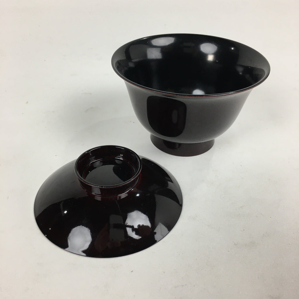 Japanese Lacquerware Lidded Bowl Vtg Echizen-Nuri Owan Soup Bowl UR631