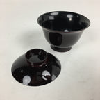 Japanese Lacquerware Lidded Bowl Vtg Echizen-Nuri Owan Soup Bowl UR631