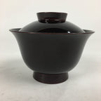 Japanese Lacquerware Lidded Bowl Vtg Echizen-Nuri Owan Soup Bowl UR631
