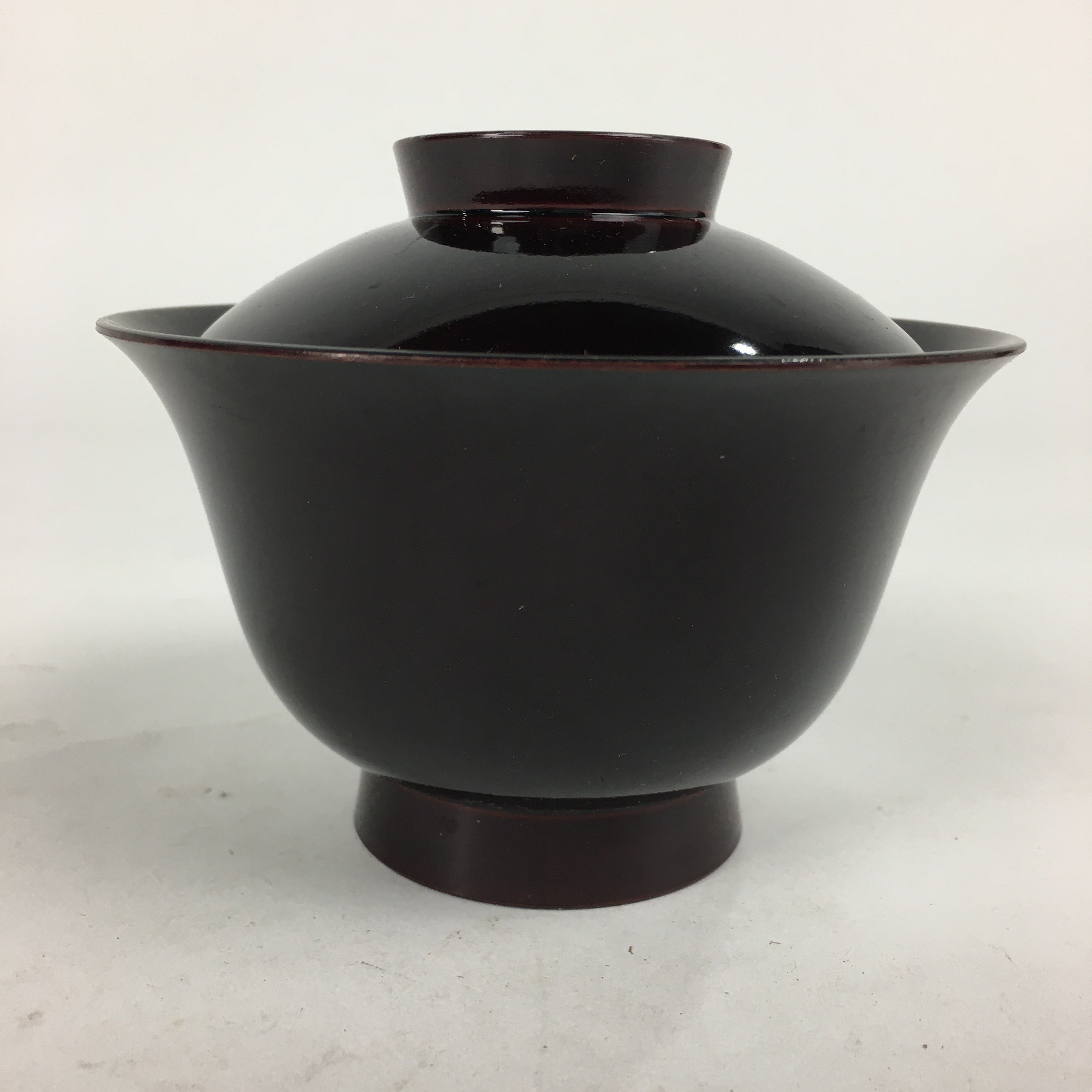 Japanese Lacquerware Lidded Bowl Vtg Echizen-Nuri Owan Soup Bowl UR631