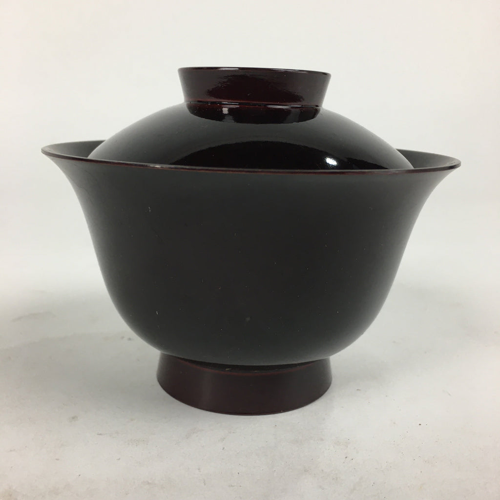 Japanese Lacquerware Lidded Bowl Vtg Echizen-Nuri Owan Soup Bowl UR631