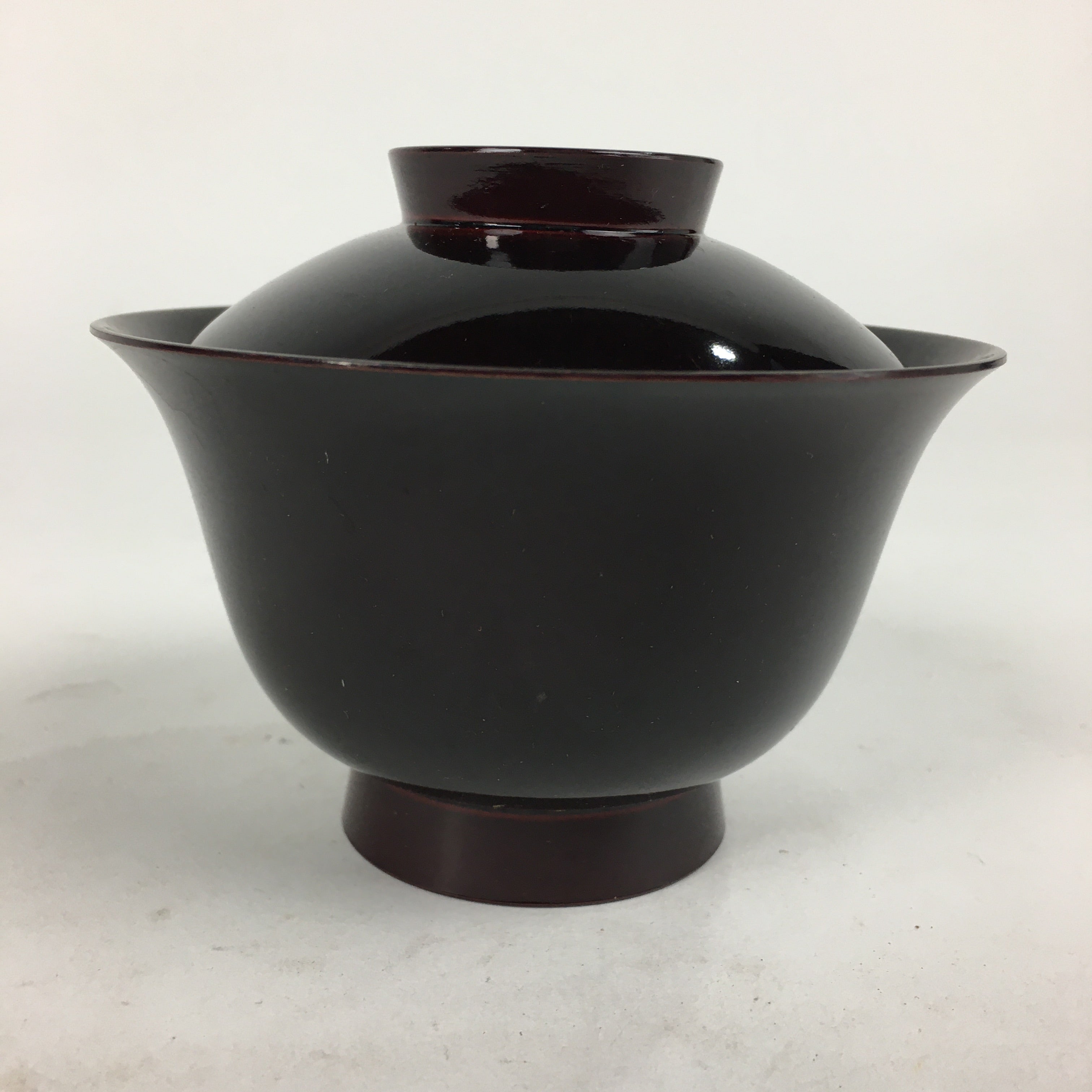 Japanese Lacquerware Lidded Bowl Vtg Echizen-Nuri Owan Soup Bowl UR631
