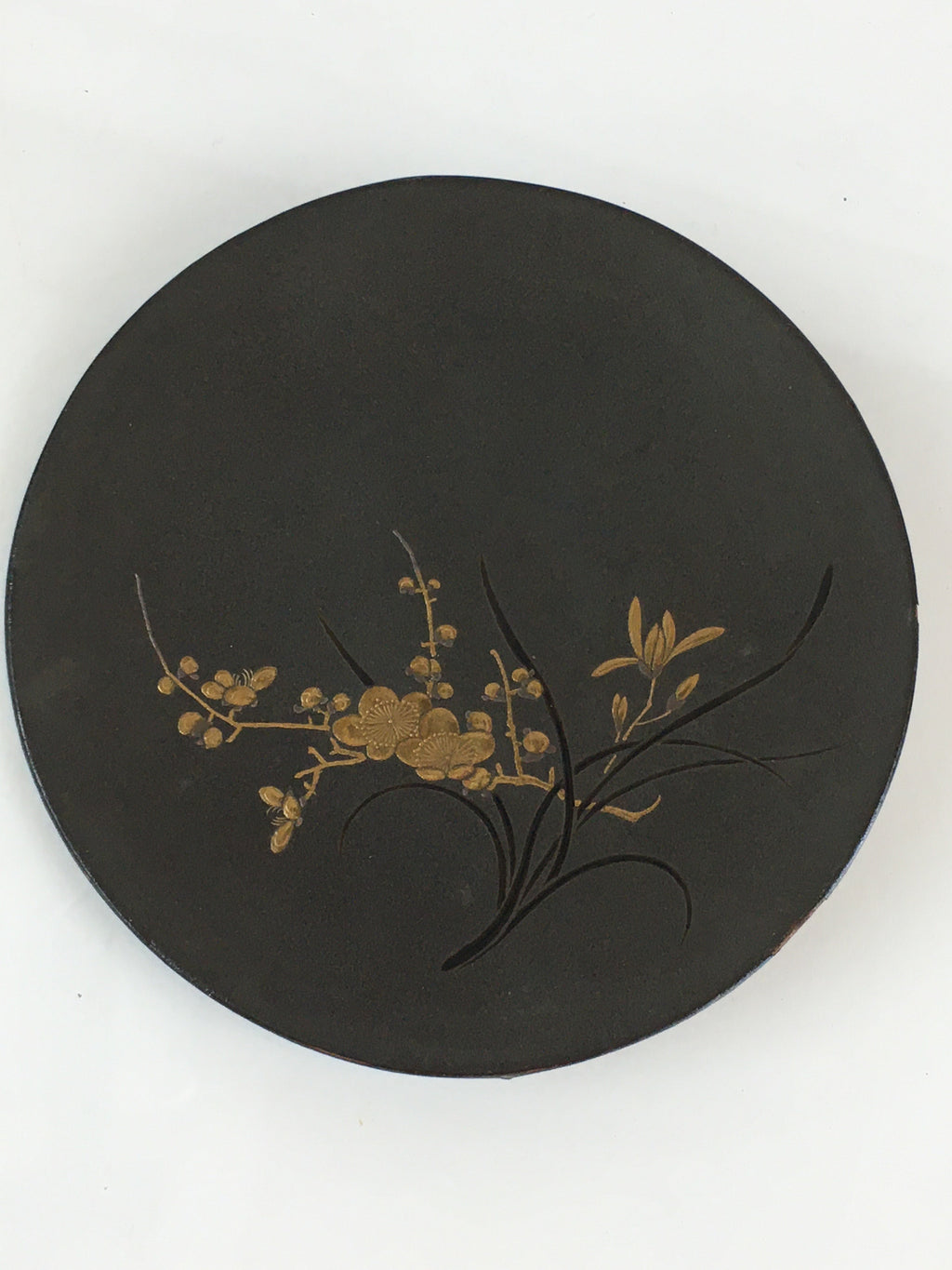 Japanese Lacquerware Lidded Bowl Vtg Maki-e Gold Flower Nabe Pot UR802
