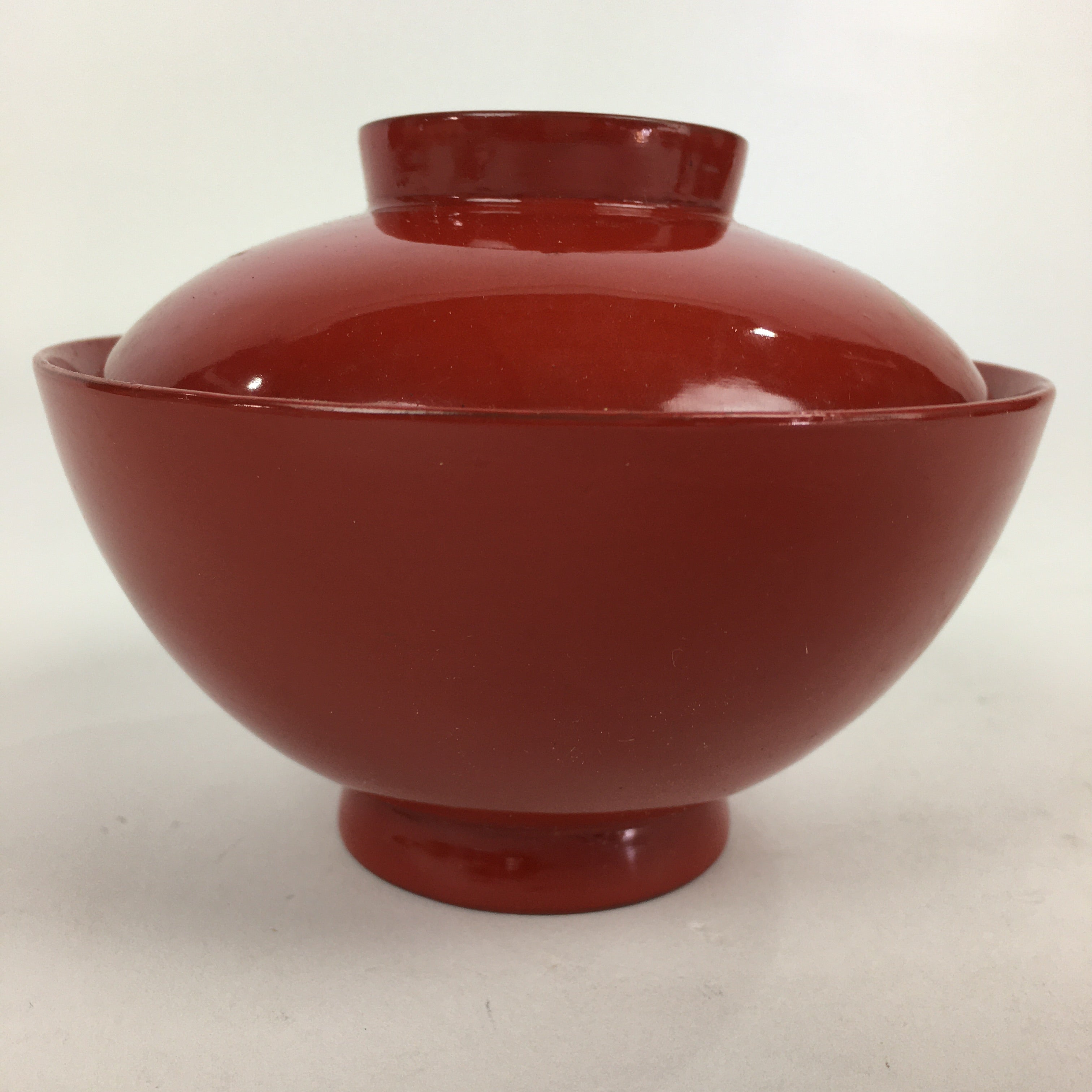 Japanese Lacquerware Lidded Bowl Vtg Maki-e Gold Owan Soup Bowl Red UR649
