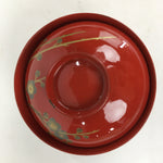 Japanese Lacquerware Lidded Bowl Vtg Maki-e Gold Owan Soup Bowl Red UR649
