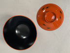 Japanese Lacquerware Lidded Bowl Vtg Replica Red Black Owan Soup Rice UR397