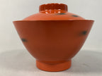 Japanese Lacquerware Lidded Bowl Vtg Replica Red Black Owan Soup Rice UR397