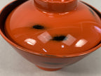 Japanese Lacquerware Lidded Bowl Vtg Replica Red Black Owan Soup Rice UR397