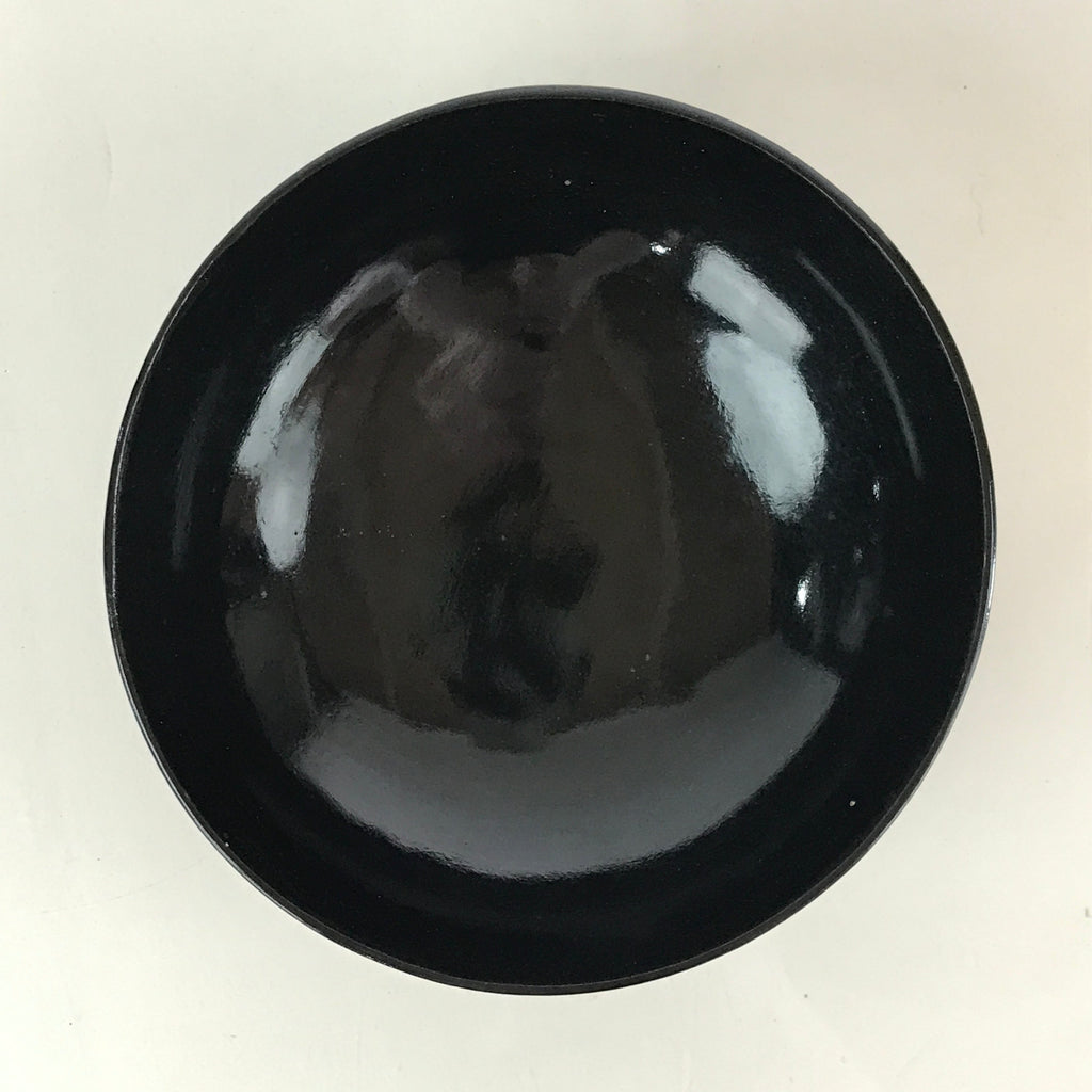 Japanese Lacquerware Lidded Bowl Vtg Urushi Black Owan Soup Rice LB31
