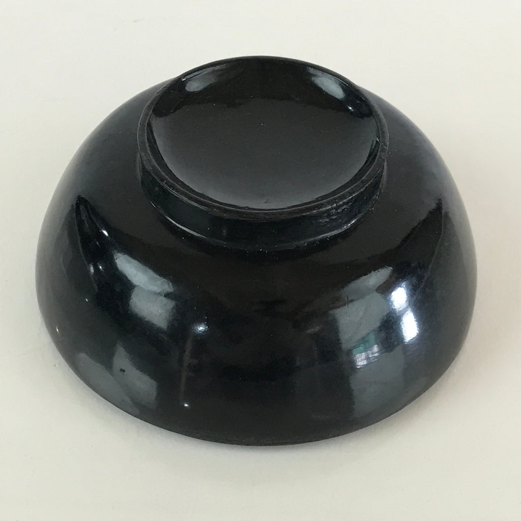 Japanese Lacquerware Lidded Bowl Vtg Urushi Black Owan Soup Rice LB40