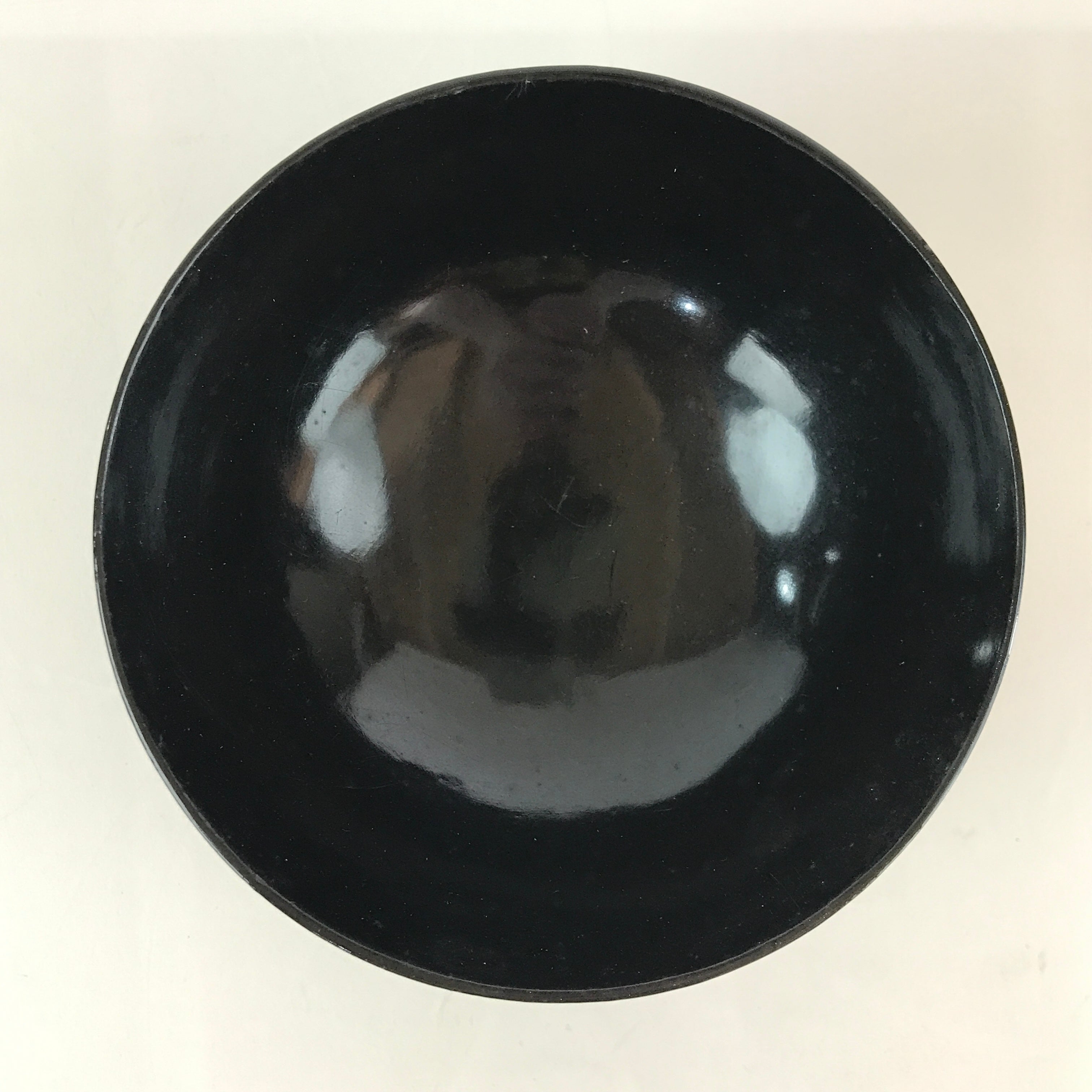 Japanese Lacquerware Lidded Bowl Vtg Urushi Black Owan Soup Rice LB40