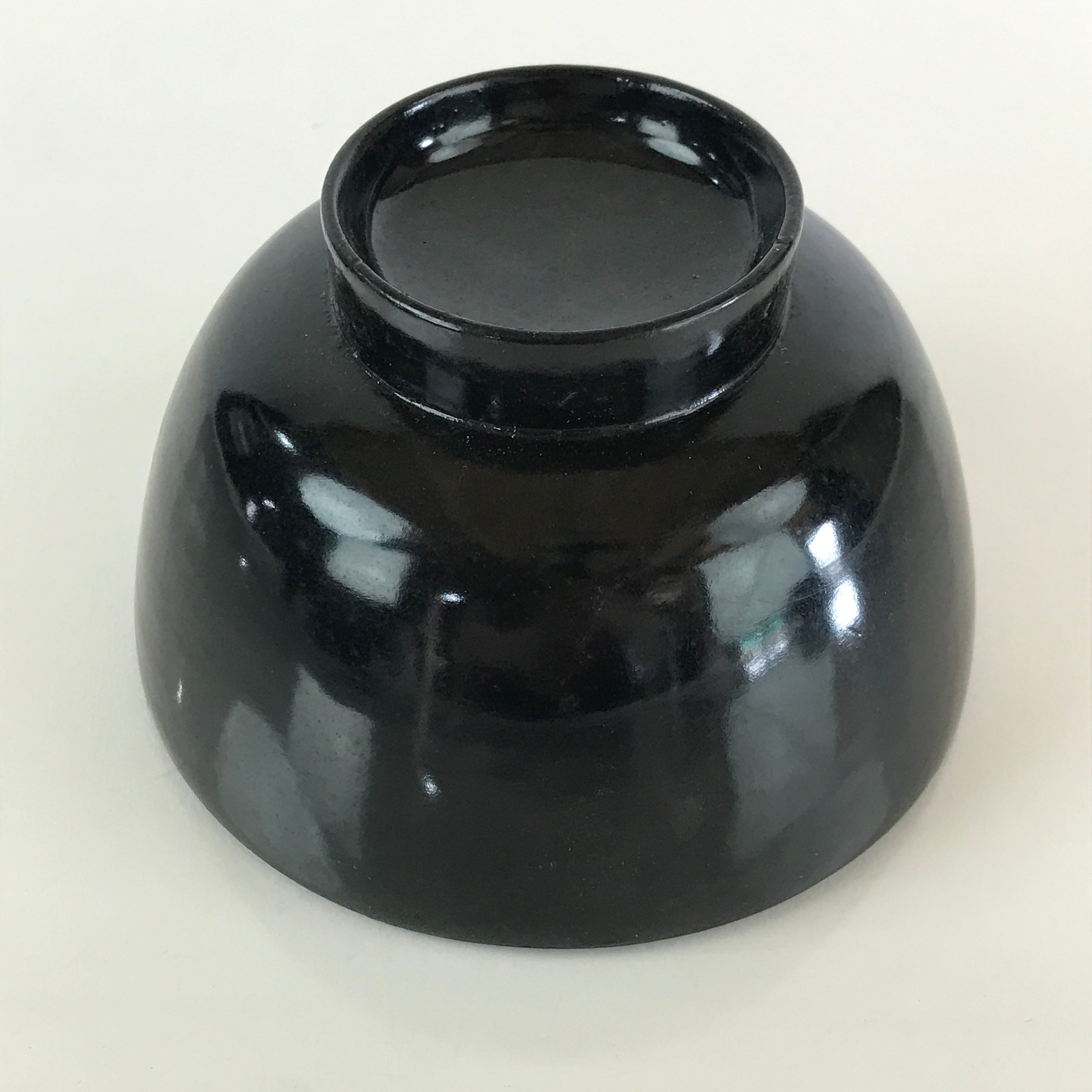 Japanese Lacquerware Lidded Bowl Vtg Urushi Black Owan Soup Rice LB40