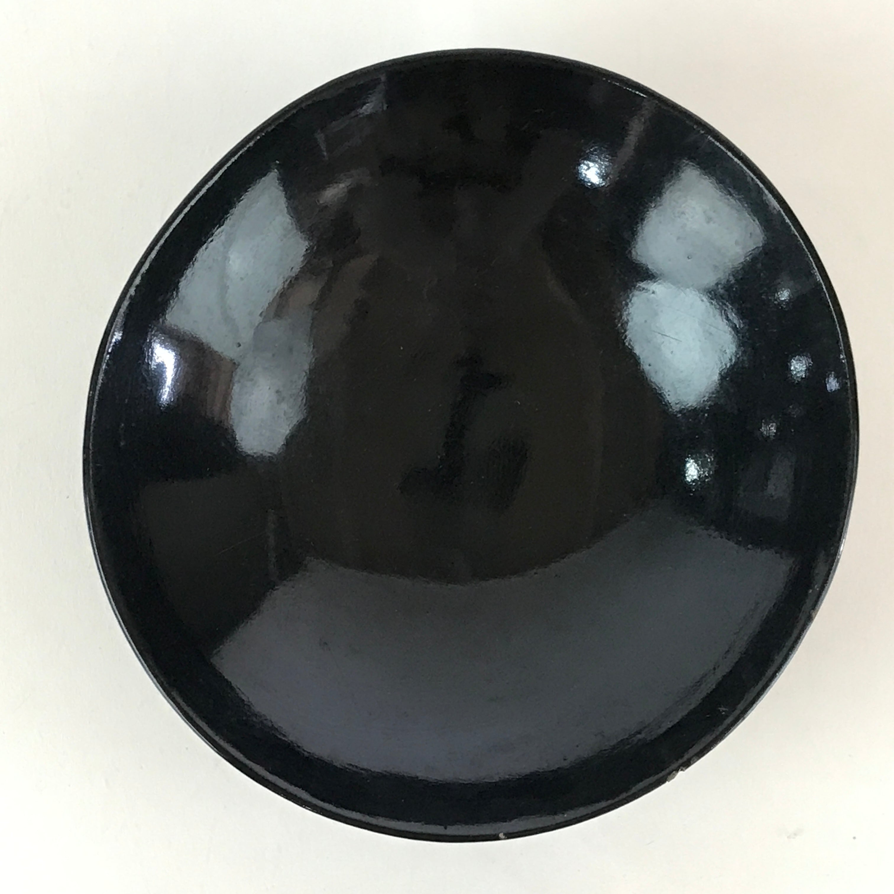 Japanese Lacquerware Lidded Bowl Vtg Urushi Black Owan Soup Rice LB42