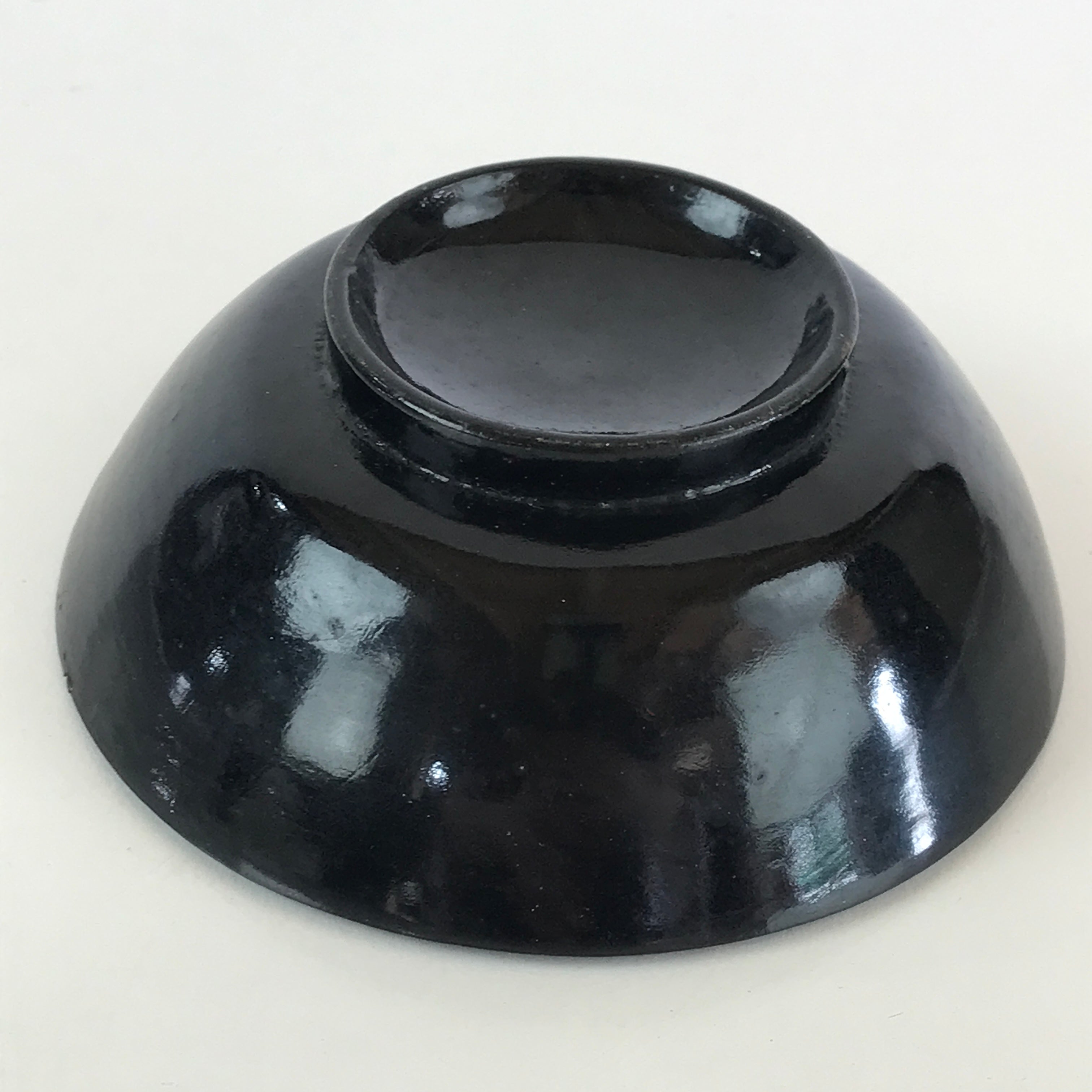 Japanese Lacquerware Lidded Bowl Vtg Urushi Black Owan Soup Rice LB42