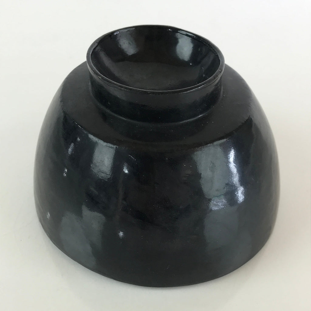Japanese Lacquerware Lidded Bowl Vtg Urushi Black Owan Soup Rice LB42