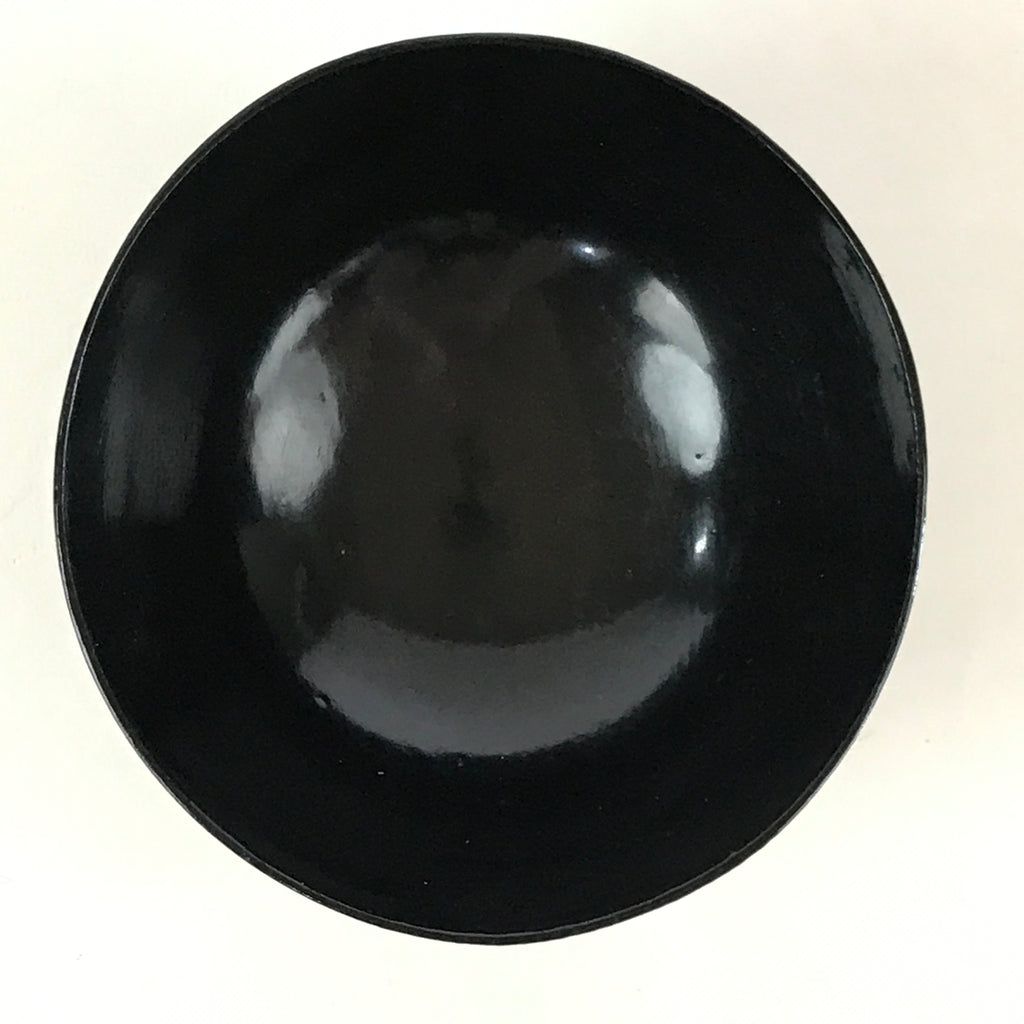Japanese Lacquerware Lidded Bowl Vtg Urushi Black Owan Soup Rice LB47