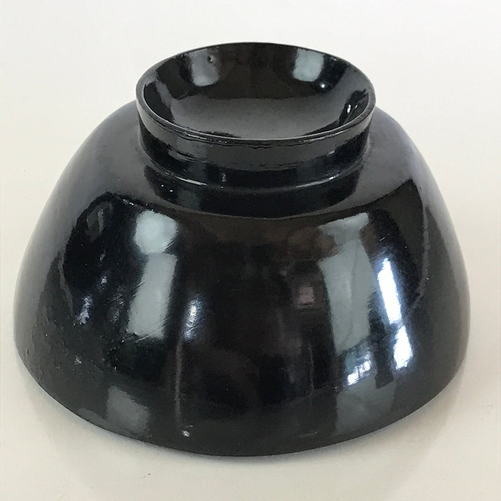 Japanese Lacquerware Lidded Bowl Vtg Urushi Black Owan Soup Rice LB47