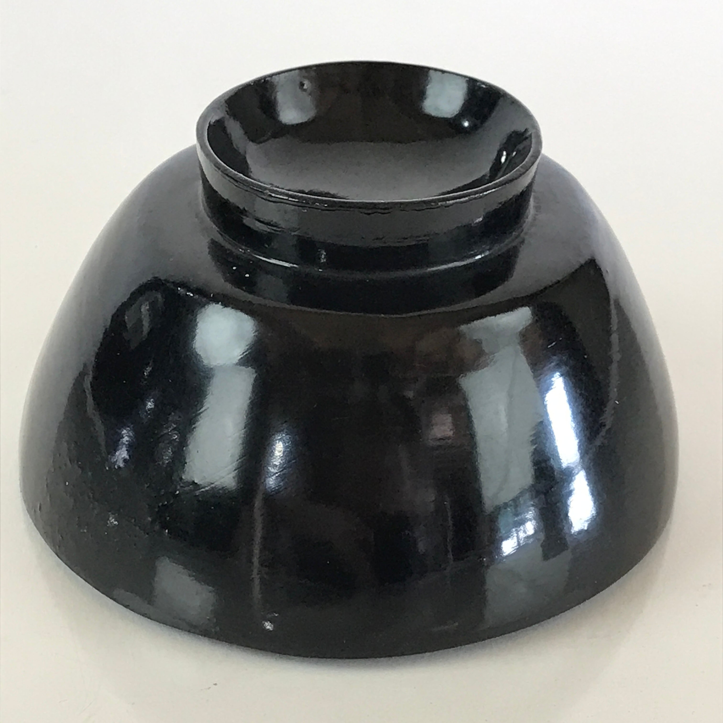 Japanese Lacquerware Lidded Bowl Vtg Urushi Black Owan Soup Rice LB47