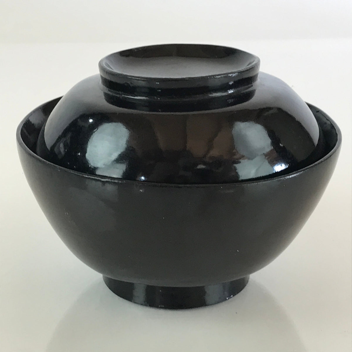 Japanese Lacquerware Lidded Bowl Vtg Urushi Black Owan Soup Rice LB47 ...