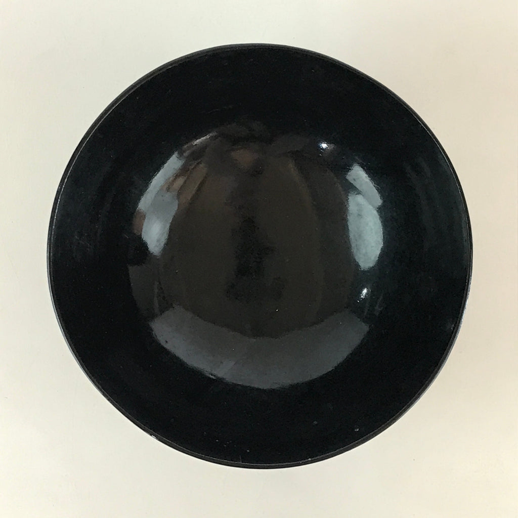 Japanese Lacquerware Lidded Bowl Vtg Urushi Black Owan Soup Rice LB48