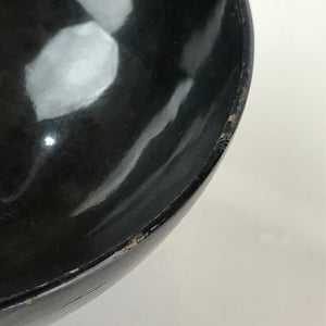 Japanese Lacquerware Lidded Bowl Vtg Urushi Black Owan Soup Rice LB50