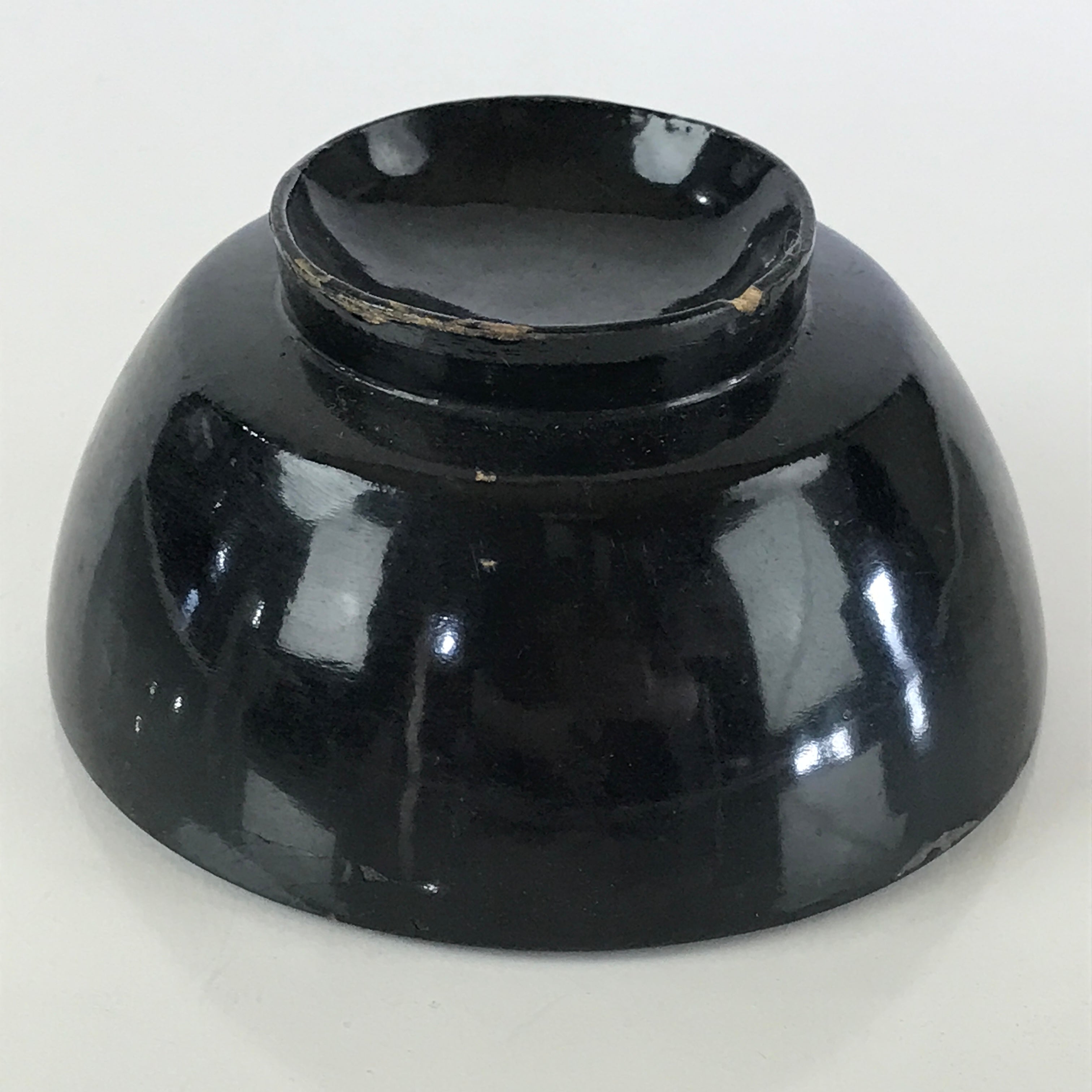 Japanese Lacquerware Lidded Bowl Vtg Urushi Black Owan Soup Rice LB50