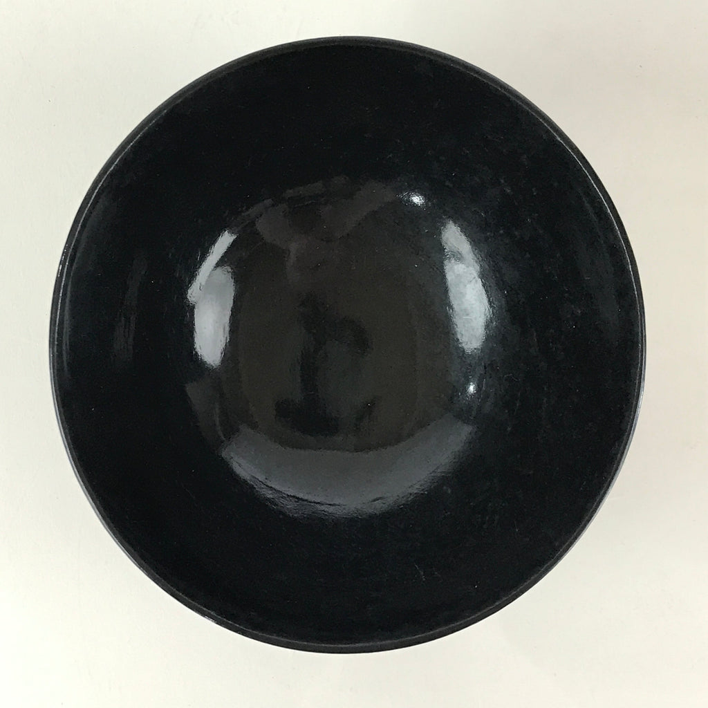 Japanese Lacquerware Lidded Bowl Vtg Urushi Black Owan Soup Rice LB51