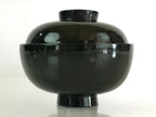 Japanese Lacquerware Lidded Bowl Vtg Urushi Green Red Owan Soup Rice LB17