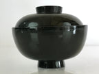 Japanese Lacquerware Lidded Bowl Vtg Urushi Green Red Owan Soup Rice LB18
