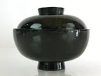 Japanese Lacquerware Lidded Bowl Vtg Urushi Green Red Owan Soup Rice LB19