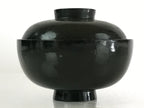 Japanese Lacquerware Lidded Bowl Vtg Urushi Green Red Owan Soup Rice LB20