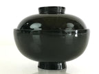 Japanese Lacquerware Lidded Bowl Vtg Urushi Green Red Owan Soup Rice LB21