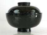 Japanese Lacquerware Lidded Bowl Vtg Urushi Green Red Owan Soup Rice LB22