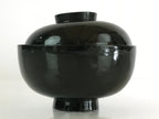 Japanese Lacquerware Lidded Bowl Vtg Urushi Green Red Owan Soup Rice LB23
