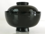 Japanese Lacquerware Lidded Bowl Vtg Urushi Green Red Owan Soup Rice LB25