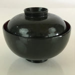 Japanese Lacquerware Lidded Bowl Vtg Urushi Green Red Owan Soup Rice LB25