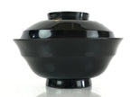 Japanese Lacquerware Lidded Bowl Vtg Urushi Makie Black Owan Soup Rice LB33