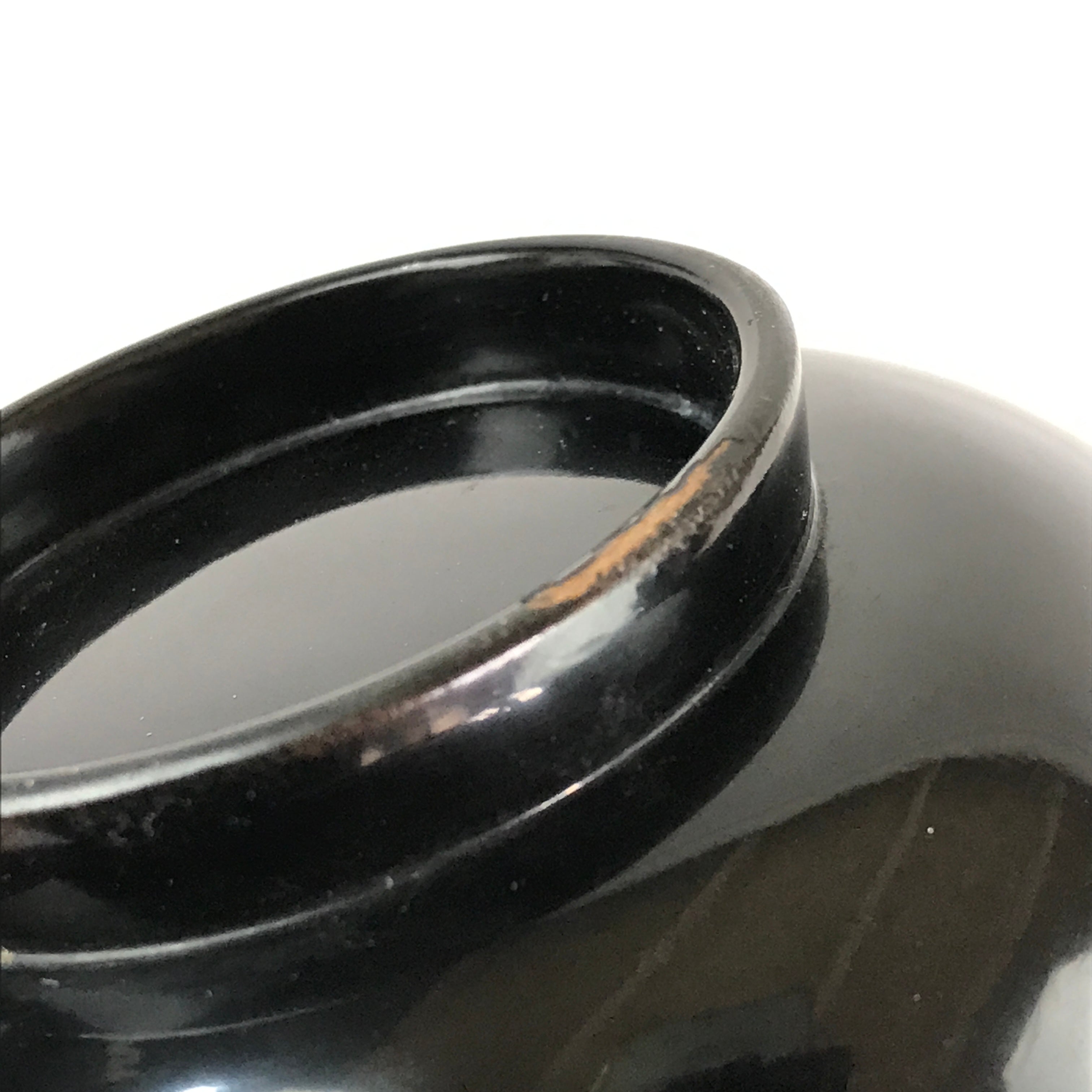 Japanese Lacquerware Lidded Bowl Vtg Urushi Makie Black Owan Soup Rice LB33