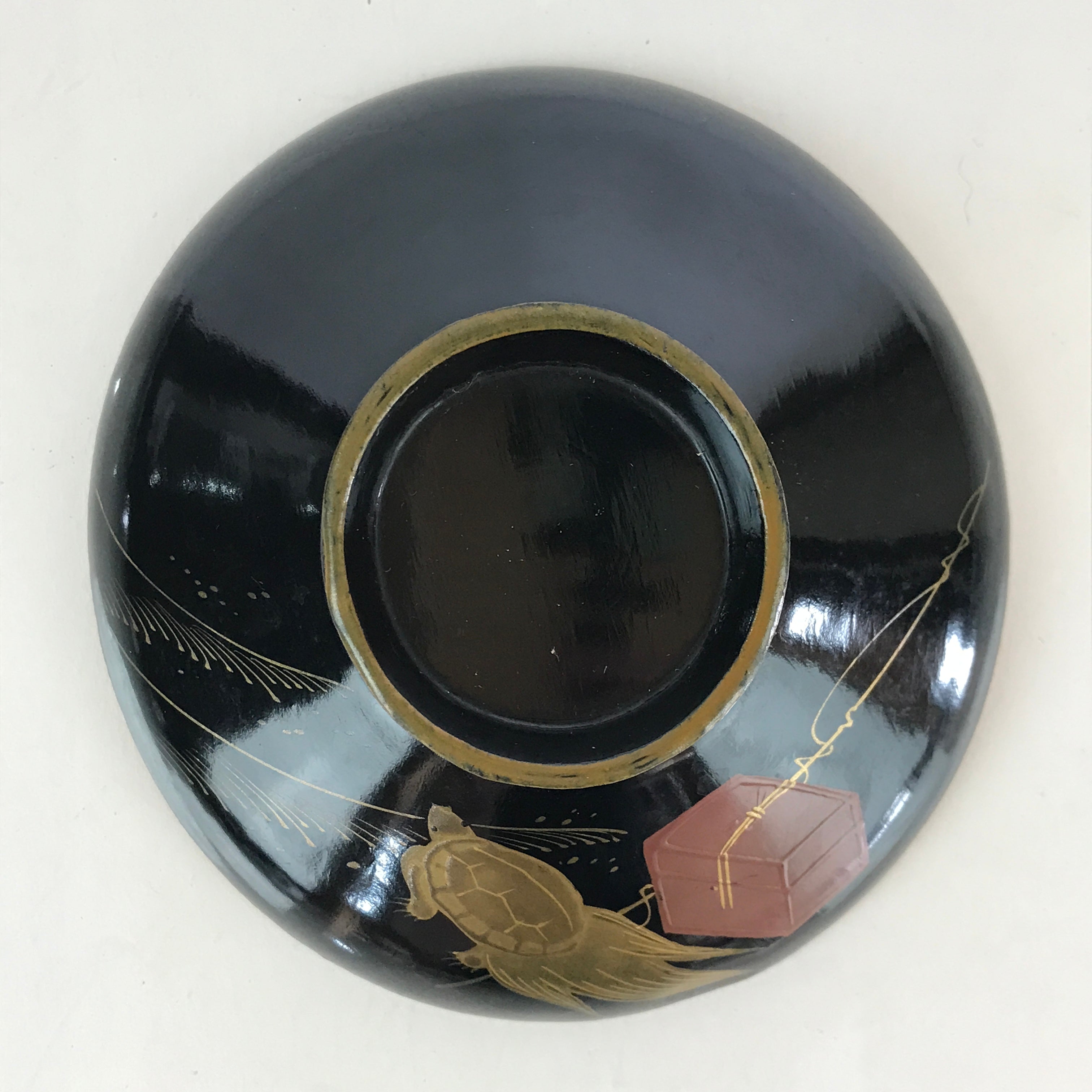 Japanese Lacquerware Lidded Bowl Vtg Urushi Makie Red Black Owan Soup LB1