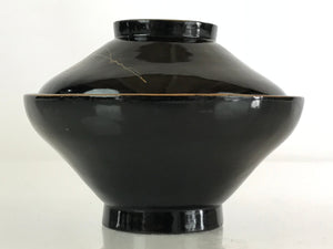 Japanese Lacquerware Lidded Bowl Vtg Urushi Makie Red Black Owan Soup LB11