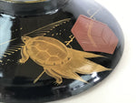 Japanese Lacquerware Lidded Bowl Vtg Urushi Makie Red Black Owan Soup LB12