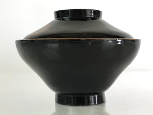 Japanese Lacquerware Lidded Bowl Vtg Urushi Makie Red Black Owan Soup LB13