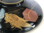 Japanese Lacquerware Lidded Bowl Vtg Urushi Makie Red Black Owan Soup LB14