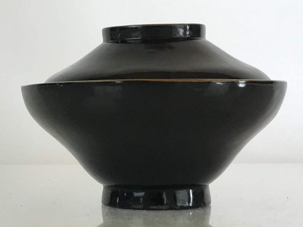 Japanese Lacquerware Lidded Bowl Vtg Urushi Makie Red Black Owan Soup LB16
