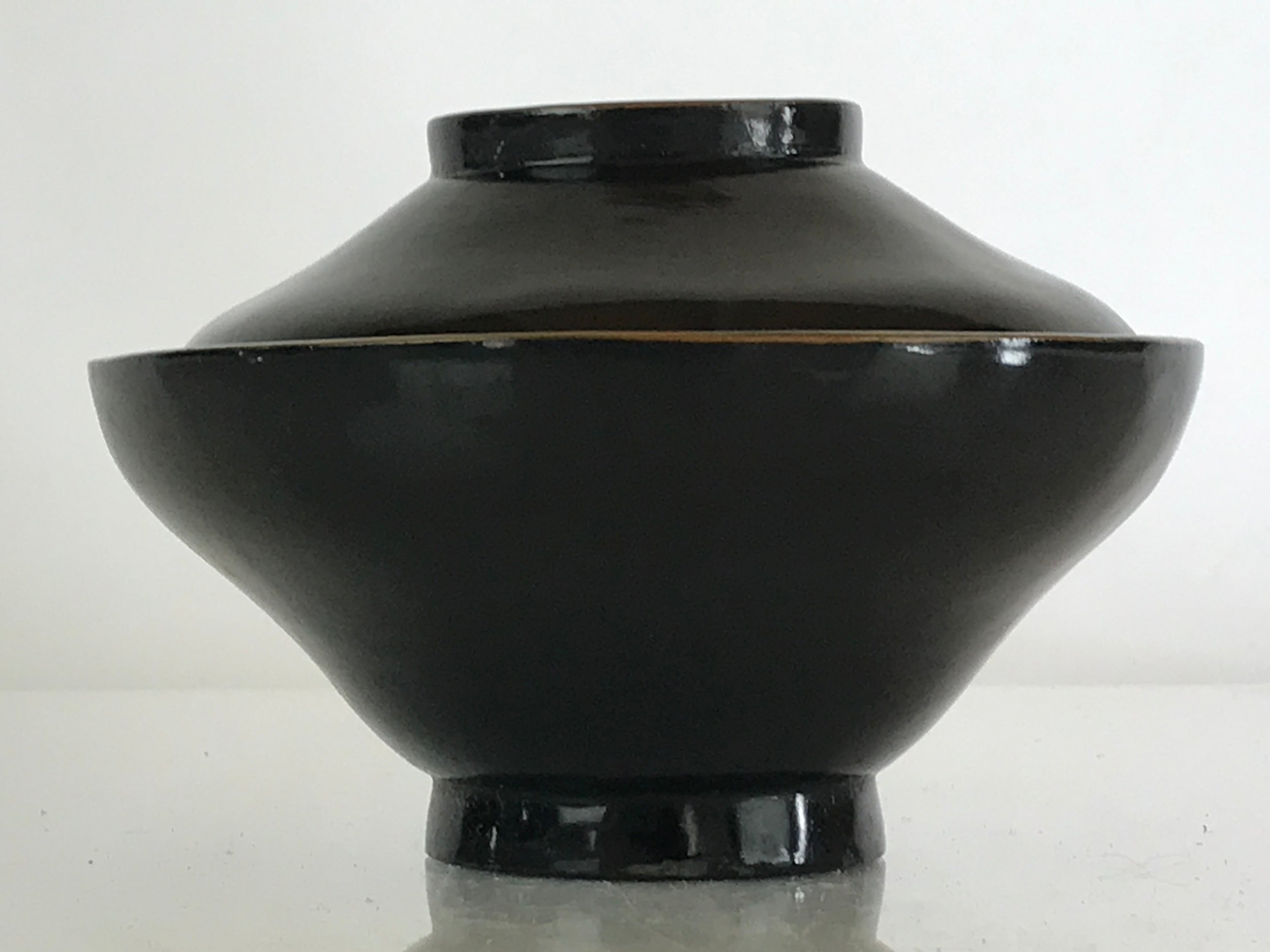 Japanese Lacquerware Lidded Bowl Vtg Urushi Makie Red Black Owan Soup LB16