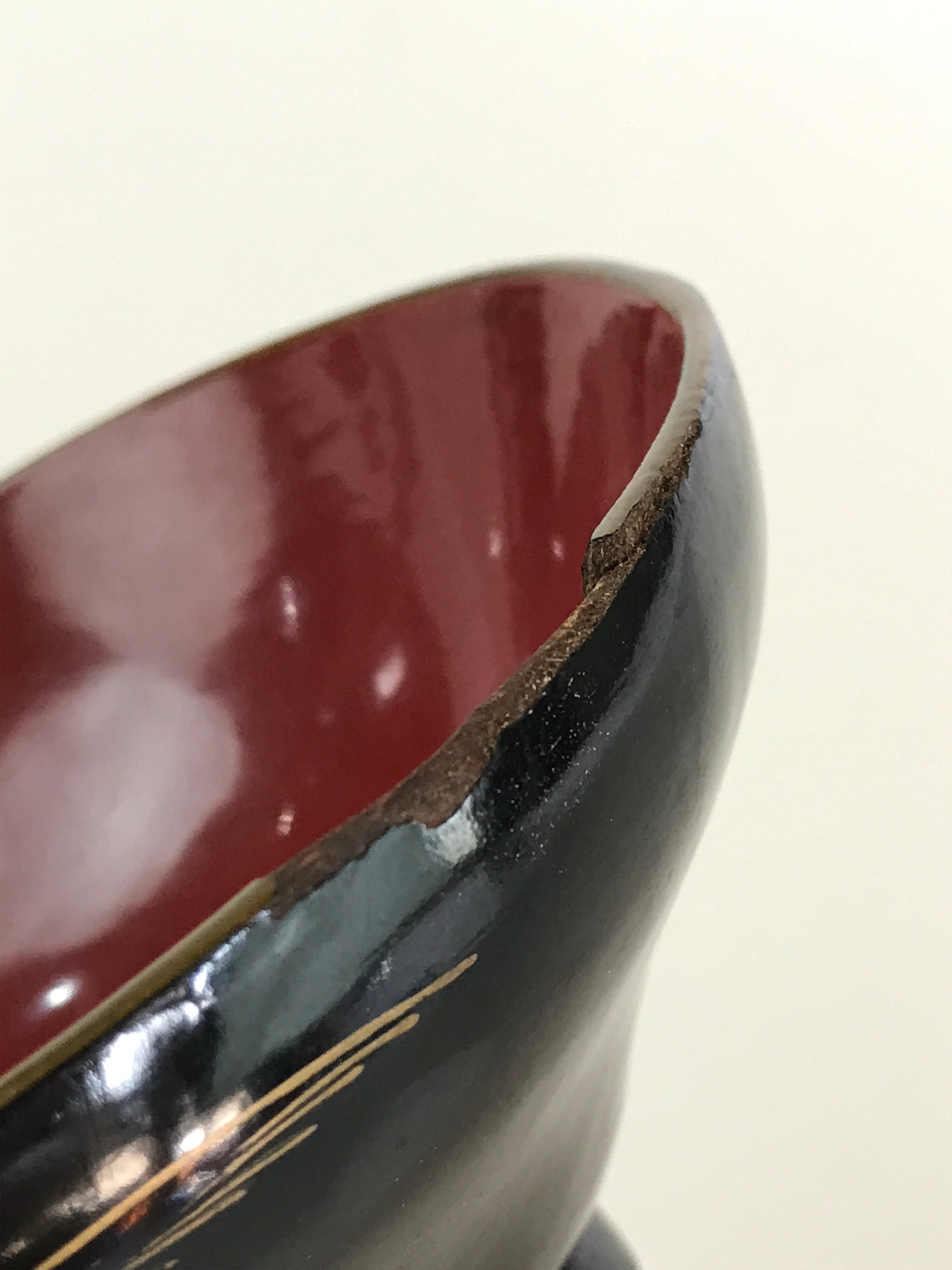 Japanese Lacquerware Lidded Bowl Vtg Urushi Makie Red Black Owan Soup LB16