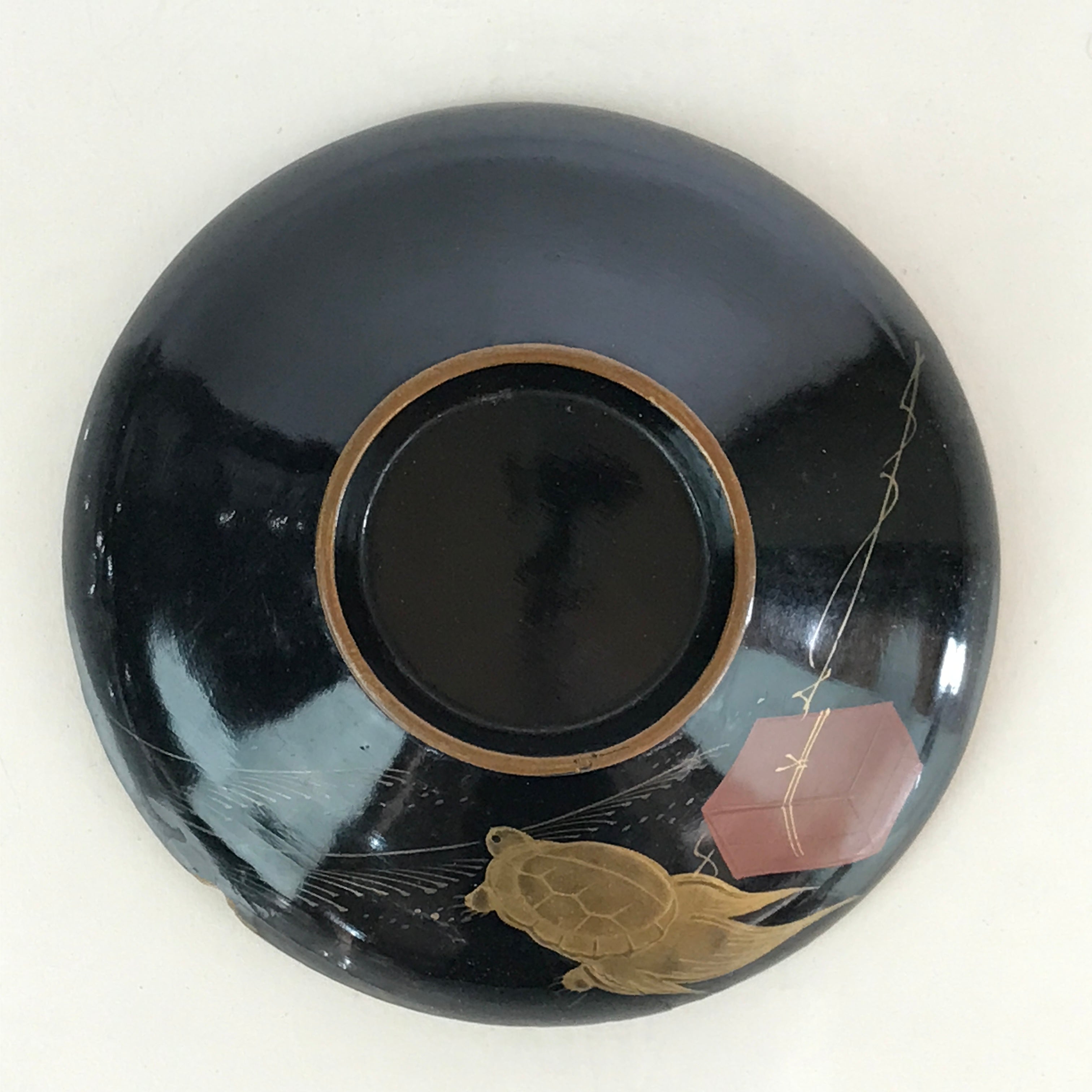 Japanese Lacquerware Lidded Bowl Vtg Urushi Makie Red Black Owan Soup LB16
